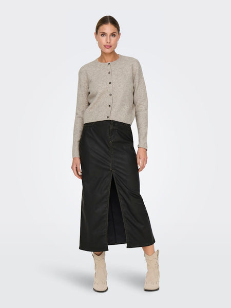 JDY Knitted Long Sleeve Cardigan in Beige