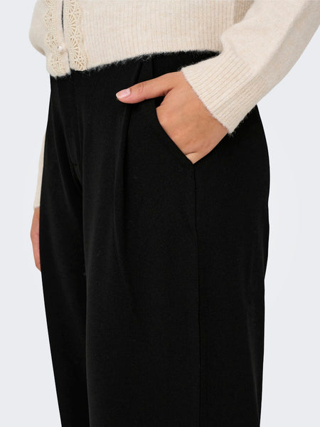 JDY Wide Leg Tailored Trousers in Black
