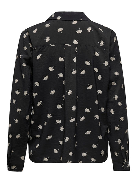 Only Leaf Print Shirt in Black