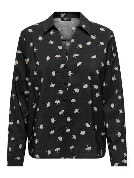 Only Leaf Print Shirt in Black