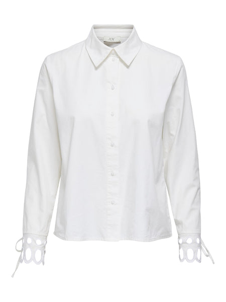 JDY Cut-Out Sleeve Shirt in White