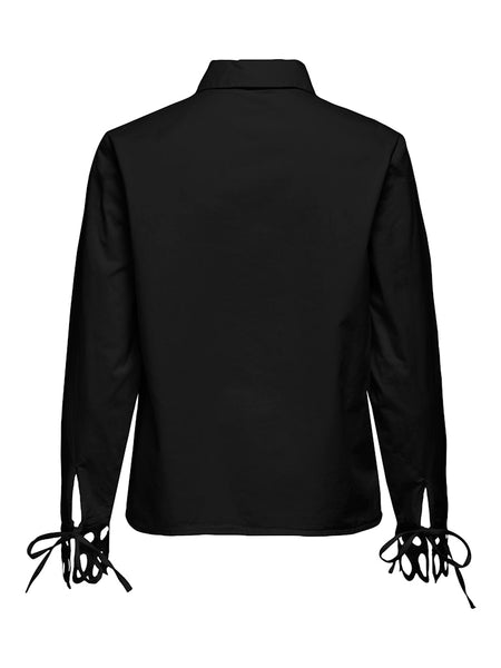 JDY Cut-Out Sleeve Shirt in Black