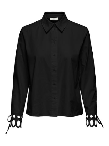 JDY Cut-Out Sleeve Shirt in Black