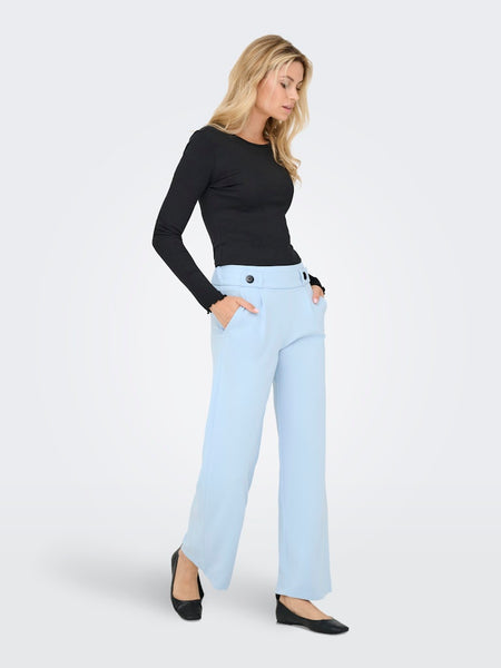 JDY Wide Leg Trousers in Light Blue