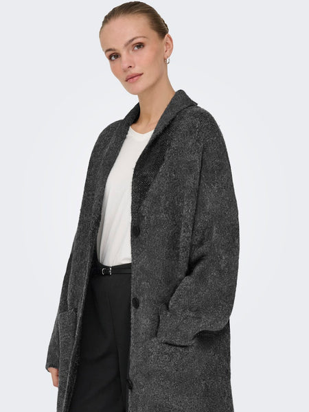 JDY Knitted Coatigan in Dark Grey