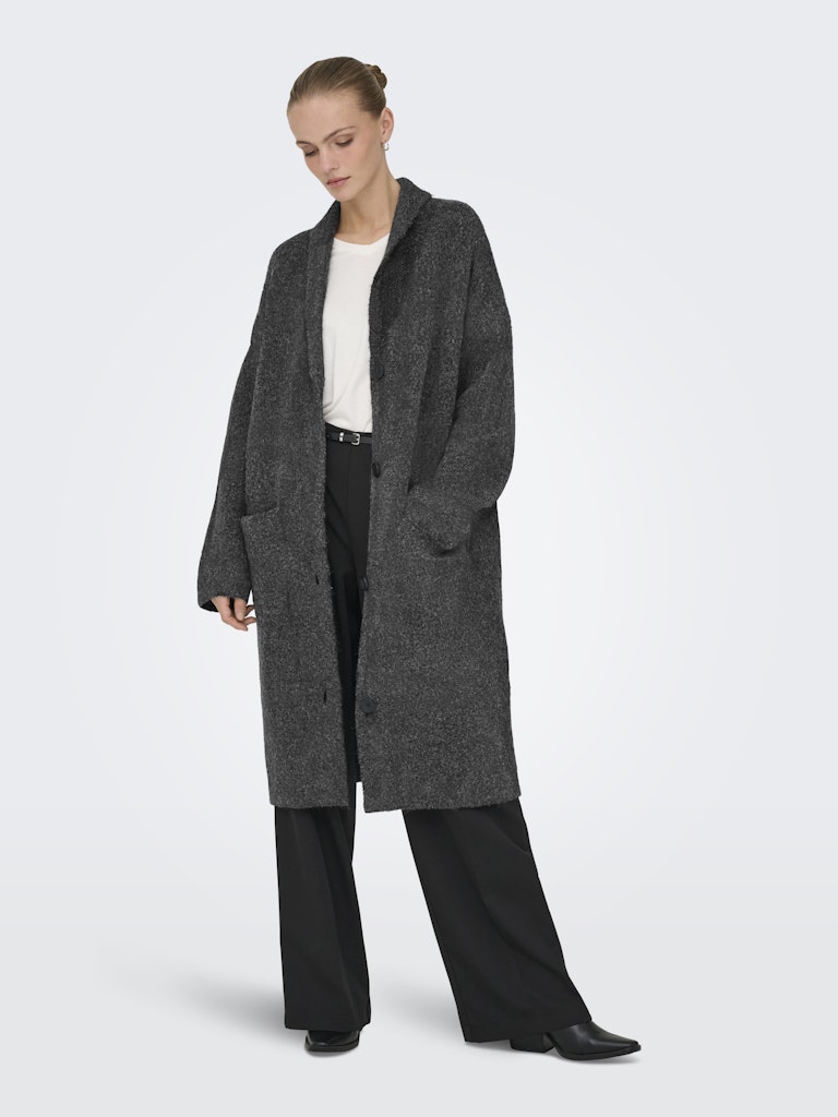 JDY Knitted Coatigan in Dark Grey