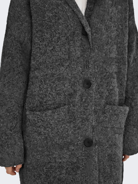 JDY Knitted Coatigan in Dark Grey