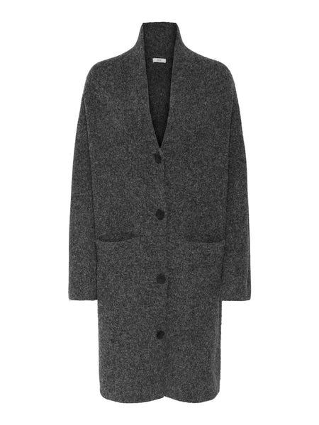 JDY Knitted Coatigan in Dark Grey
