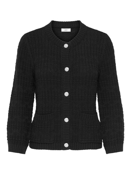 JDY 3/4 Sleeve Knit Cardigan in Black