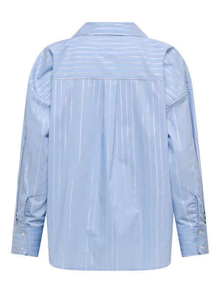 JDY Striped Lurex Shirt in Blue
