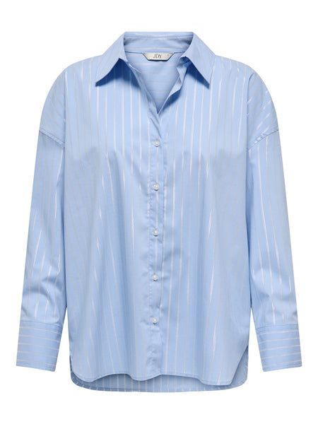 JDY Striped Lurex Shirt in Blue