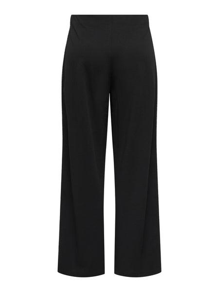 JDY Wide Leg Side Stripe Trousers in Black