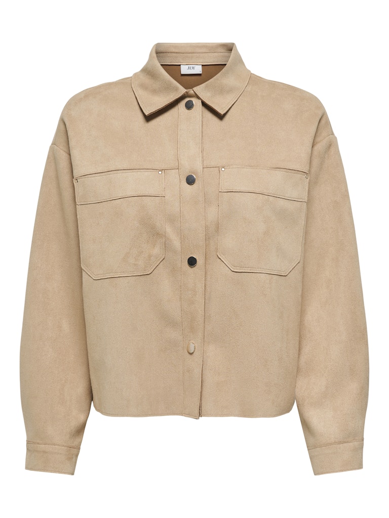 JDY Faux Suede Shirt in Tan