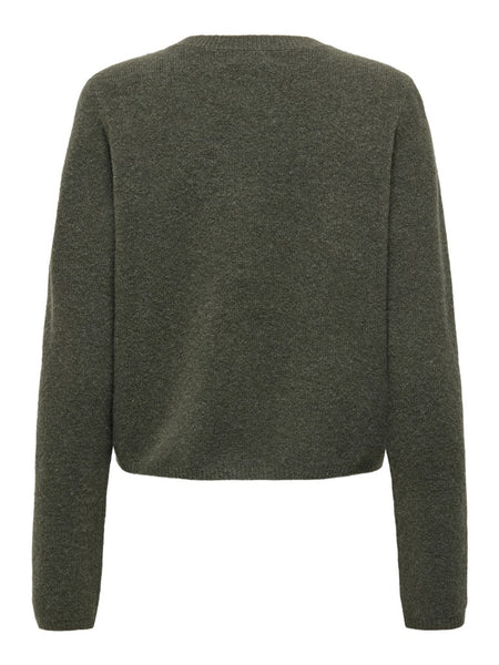 JDY Knitted Long Sleeve Cardigan in Khaki Green