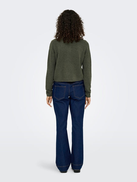 JDY Knitted Long Sleeve Cardigan in Khaki Green