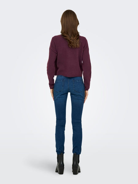 JDY Knitted Long Sleeve Cardigan in Burgundy