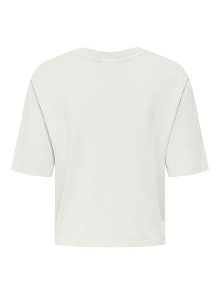 JDY Printed "Teddy Club" T-Shirt in Cream