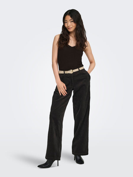 JDY Sleeveless Knit Vest Top in Chocolate