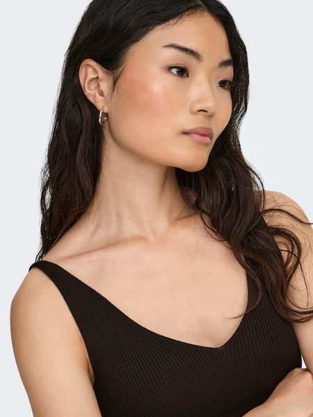 JDY Sleeveless Knit Vest Top in Chocolate