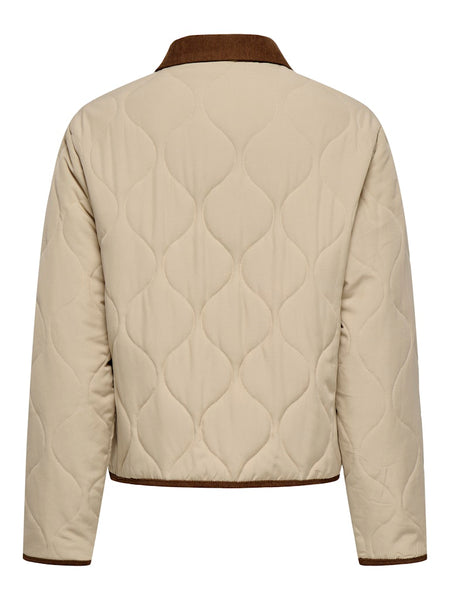 JDY Quilted Barn Jacket in Beige