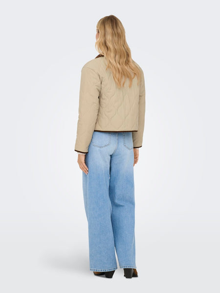 JDY Quilted Barn Jacket in Beige
