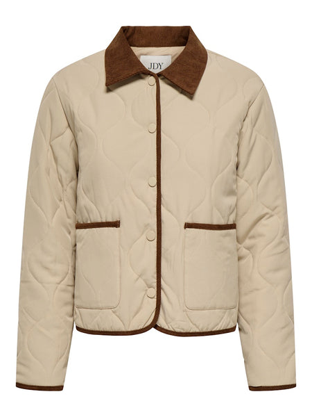 JDY Quilted Barn Jacket in Beige
