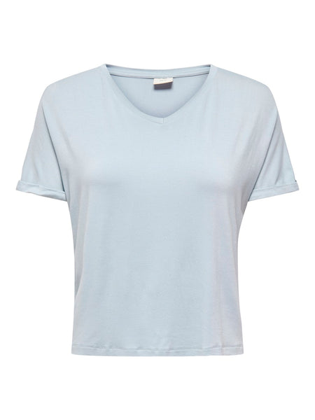 JDY V-Neck T-Shirt in Blue