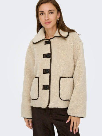 JDY Teddy Jacket in Cream