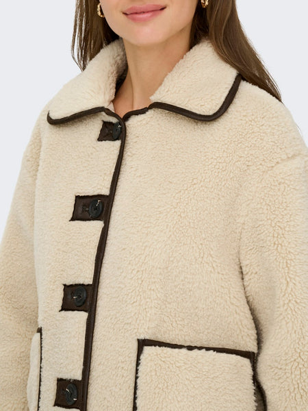 JDY Teddy Jacket in Cream