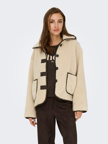 JDY Teddy Jacket in Cream