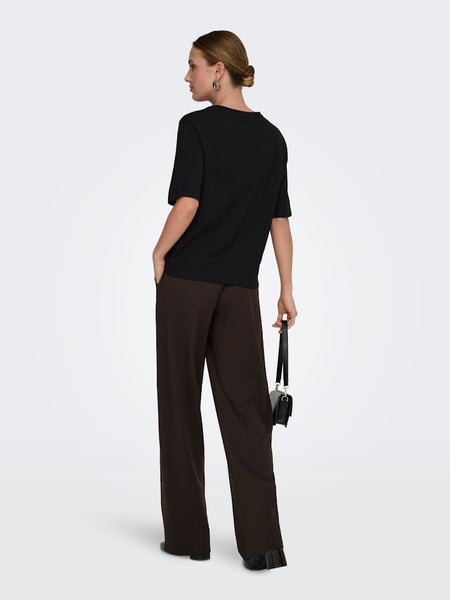 JDY Wide Leg Tailored Trousers in Chocolate