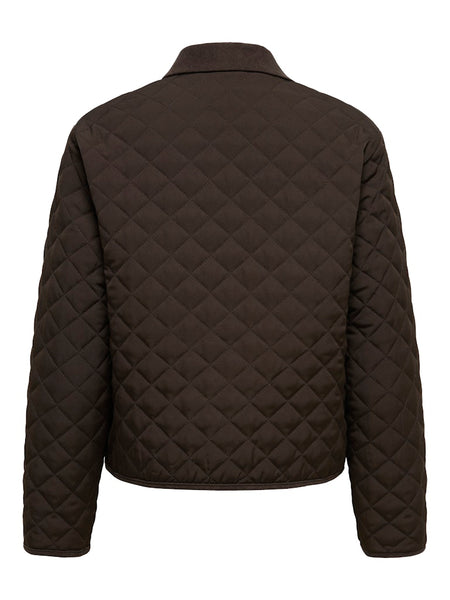 JDY Quilted Barn Jacket in Chocolate