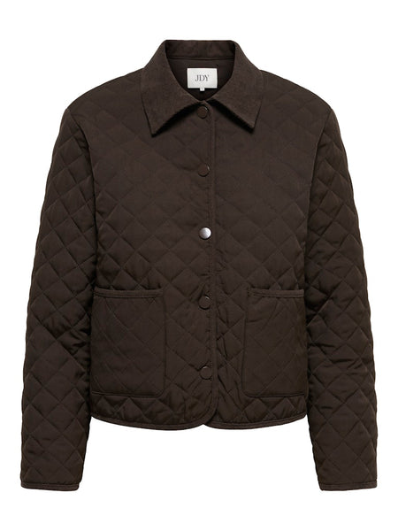 JDY Quilted Barn Jacket in Chocolate