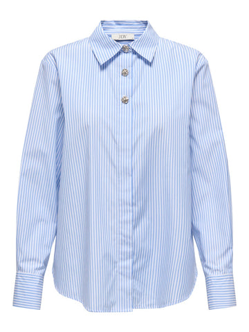 JDY Striped Loose Fit Shirt in Blue