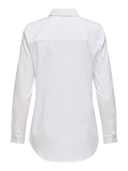 JDY Embroidered Teddy Shirt in White