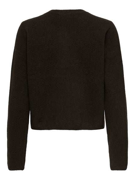 JDY Knitted Long Sleeve Cardigan in Chocolate
