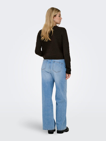 JDY Knitted Long Sleeve Cardigan in Chocolate