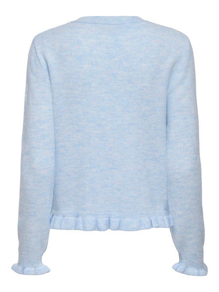 JDY Frill Cardigan in Light Blue