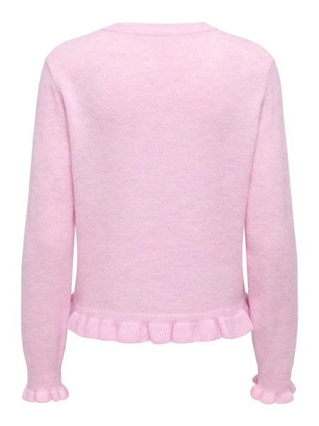 JDY Frill Cardigan in Pink