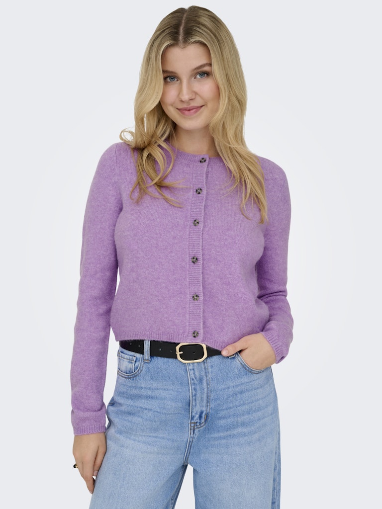 JDY Knitted Long Sleeve Cardigan in Lilac