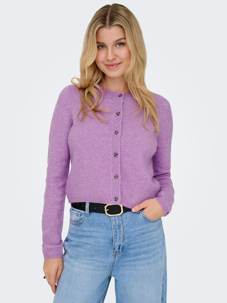 JDY Knitted Long Sleeve Cardigan in Lilac