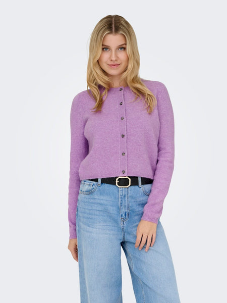 JDY Knitted Long Sleeve Cardigan in Lilac