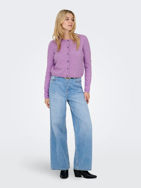JDY Knitted Long Sleeve Cardigan in Lilac