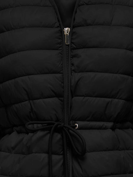 JDY Quilted Tie Gilet in Black
