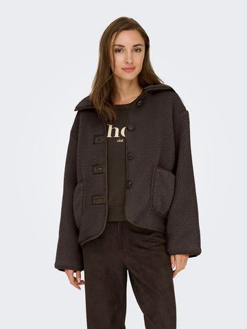 JDY Teddy Jacket in Brown