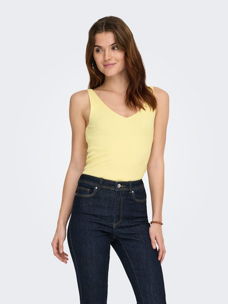 JDY Sleeveless Knit Vest Top in Yellow