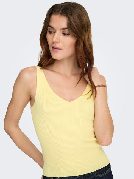 JDY Sleeveless Knit Vest Top in Yellow