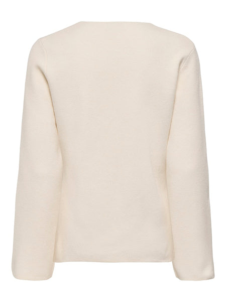 JDY V-Neck Side Button Cardigan in Cream