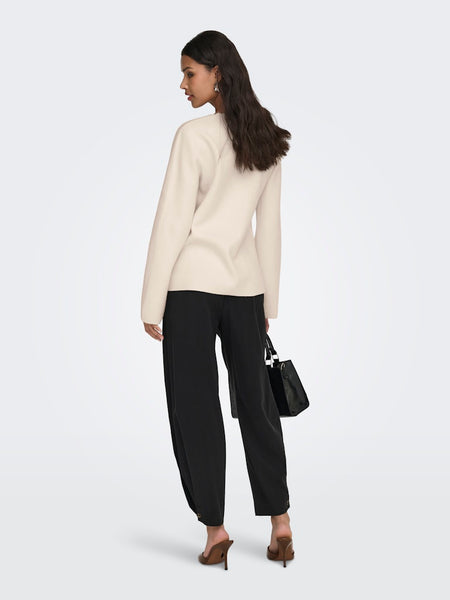 JDY V-Neck Side Button Cardigan in Cream