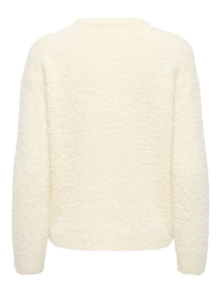 JDY Soft Knit Round Neck Jumper in Cream